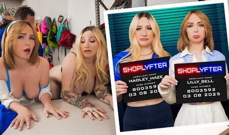 Охранник спалил магазинную воровку и отодрал на пару с ее же сеструхой...